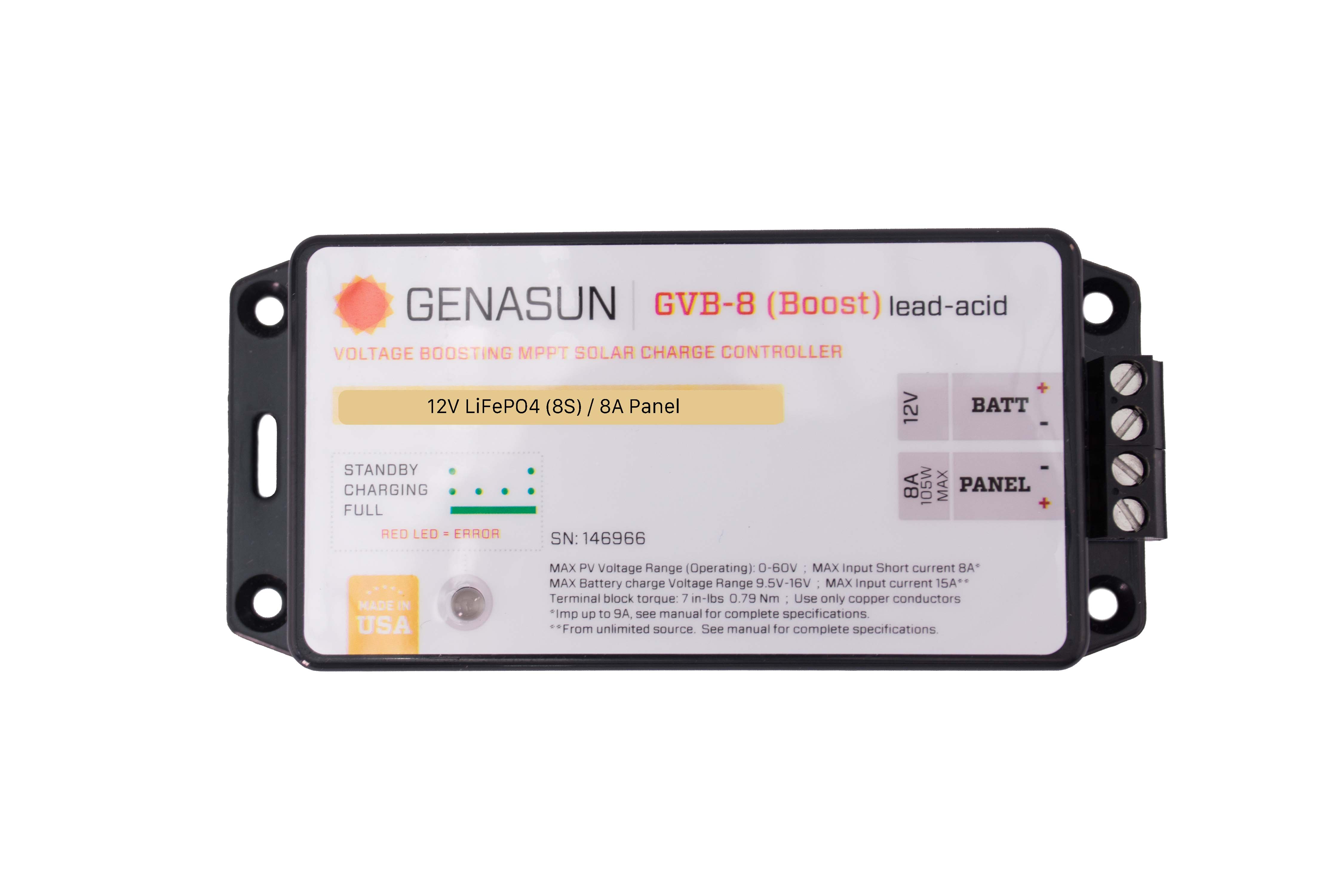Générateur MPPT Genasun GVB-8 12V/24V/48V
