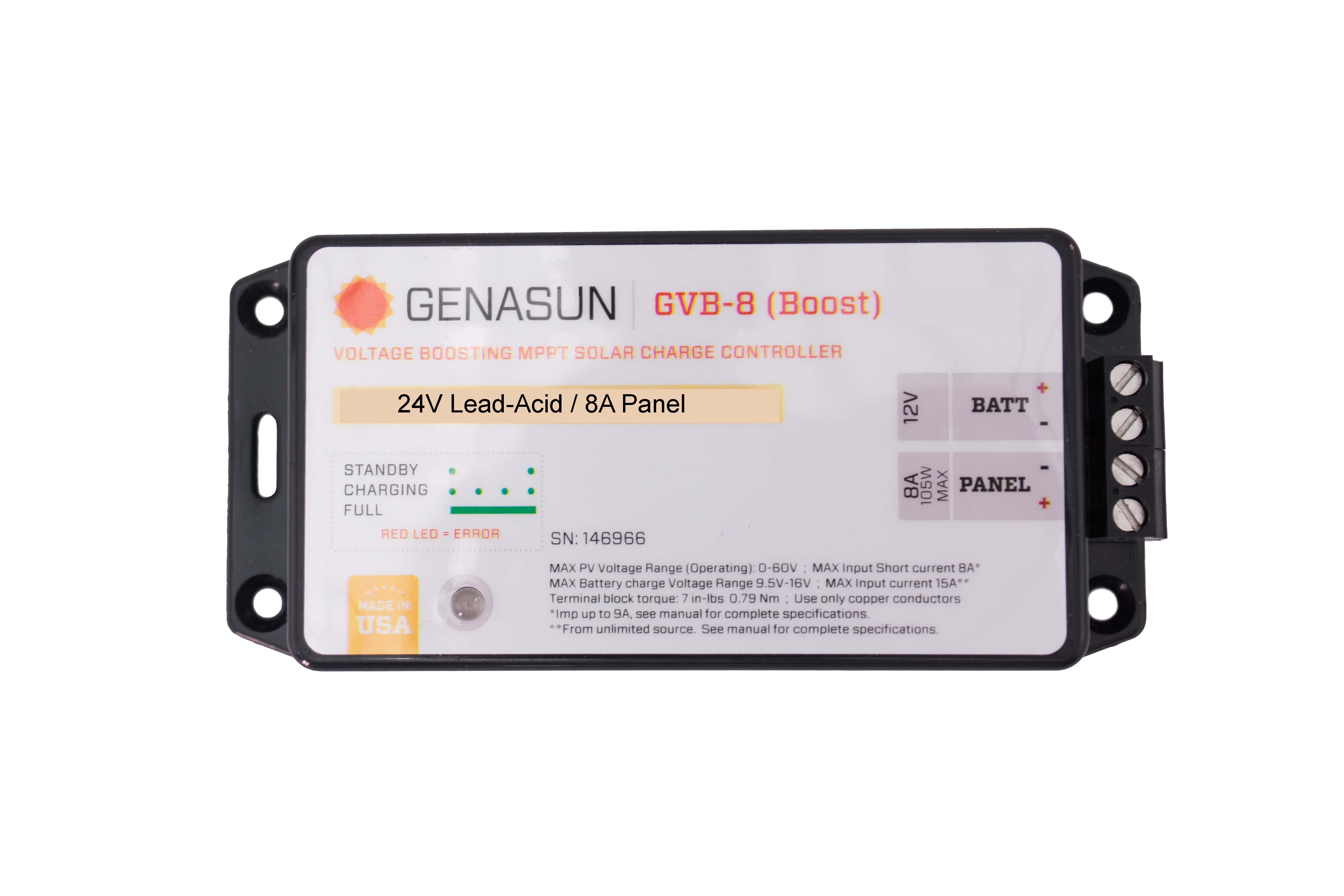 Générateur MPPT Genasun GVB-8 12V/24V/48V