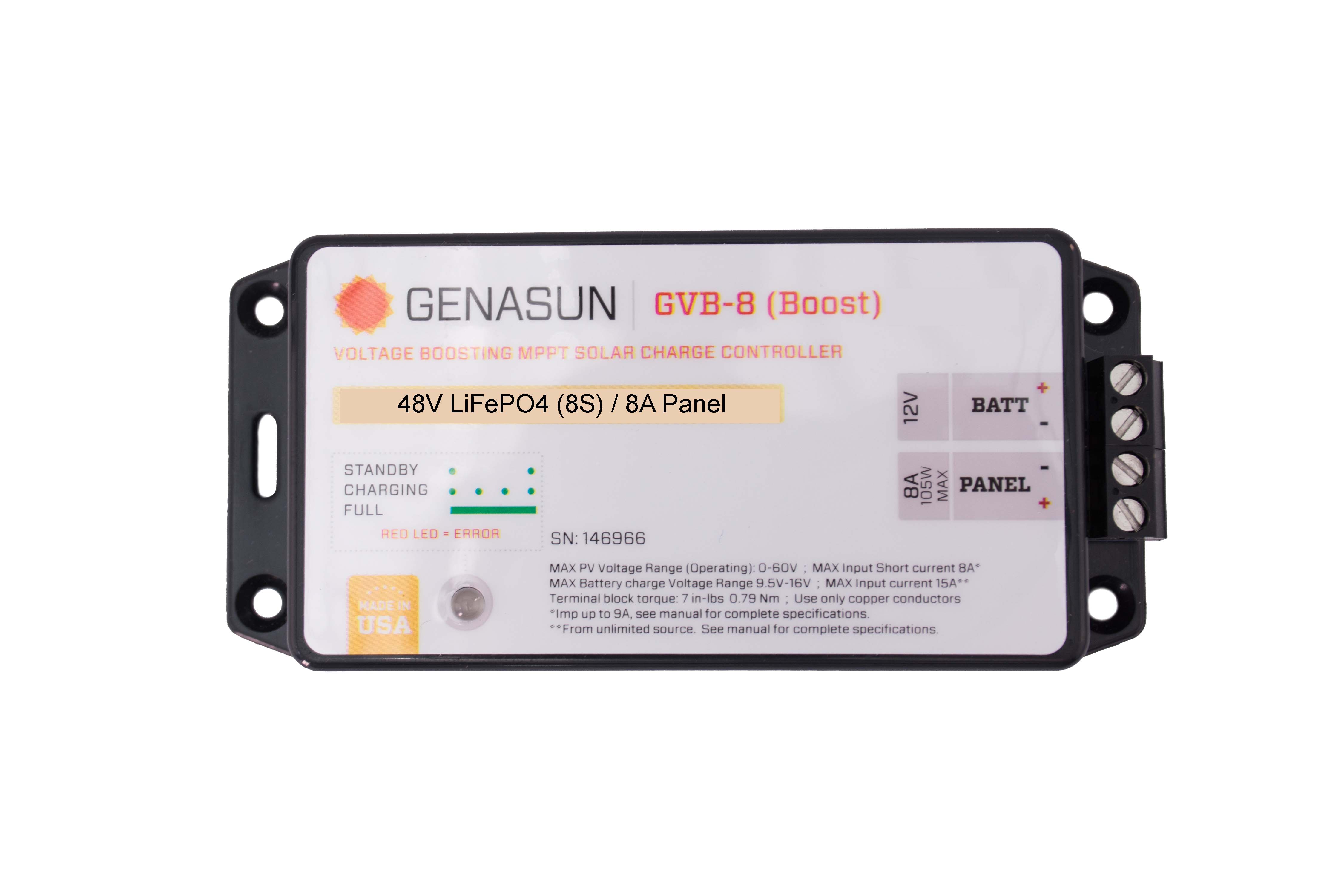 Générateur MPPT Genasun GVB-8 12V/24V/48V