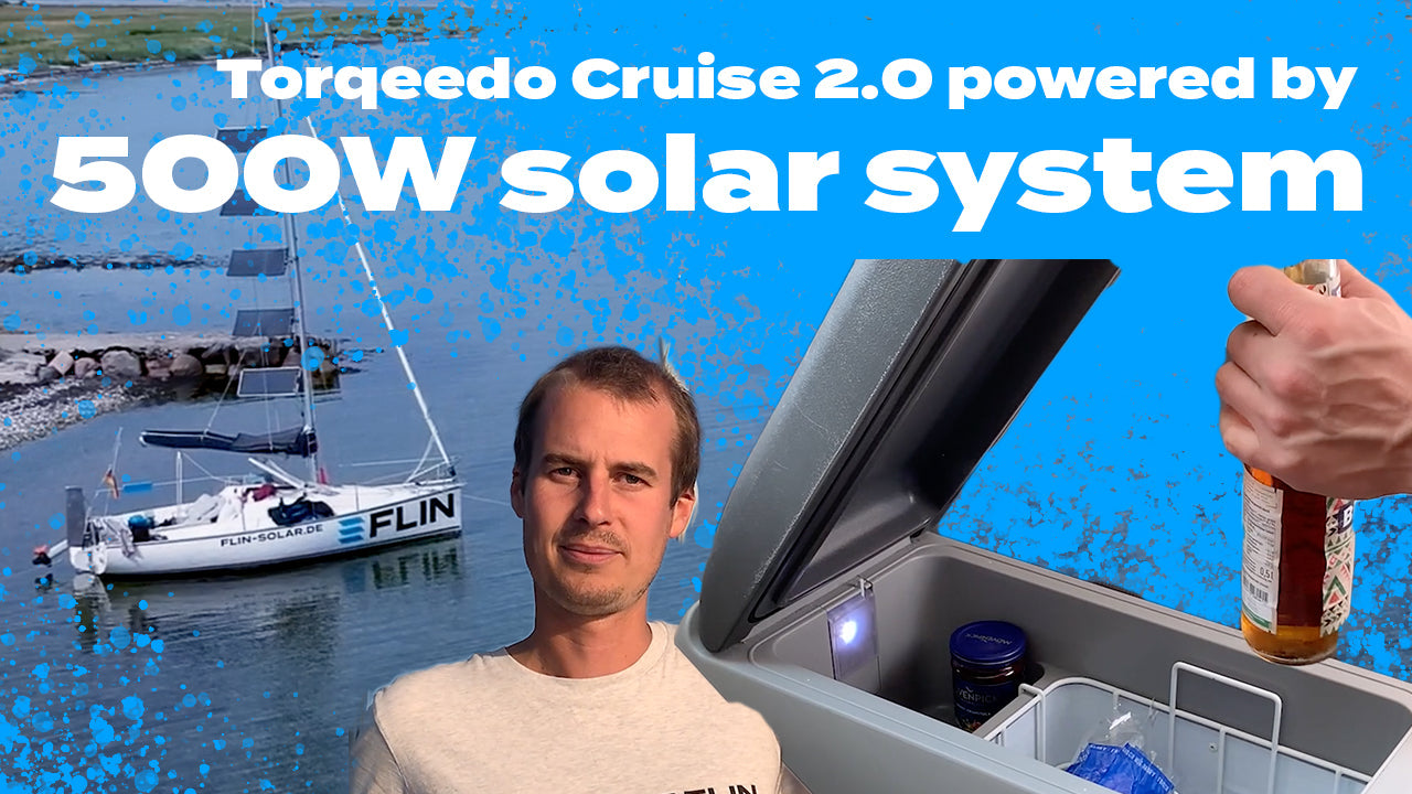 Torqeedo Cruise 2.0 angetrieben durch 500W Solaranlage
